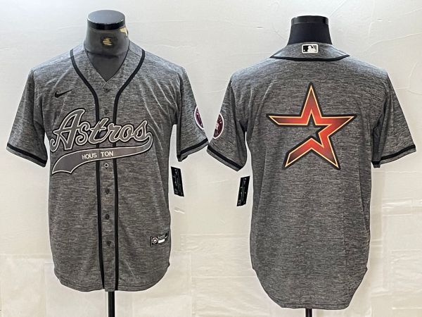 Men Houston Astros Blank Grey 2024 Nike Co Branding Game MLB Jersey style 4